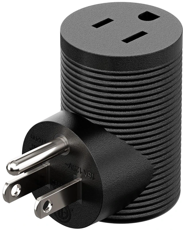 Alt view image 7 of 7 - 5-15R to 5-15P Right Angle Power Adaptor, Right Angled USA 3-Prong Male-Female Adapter,90 Degree Angled USA Male Female Power Adapter PA-0209