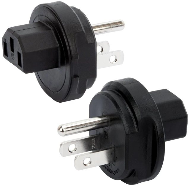 Main image of 2 Pack NEMA 5-15P to C13 Plug, WINXUS NEMA 5-15P Male to C13 AC Power Adapter, 3 Prong to IEC 320 C13 Adapter Plug, Rated Current 10A, Rated Voltage 125V