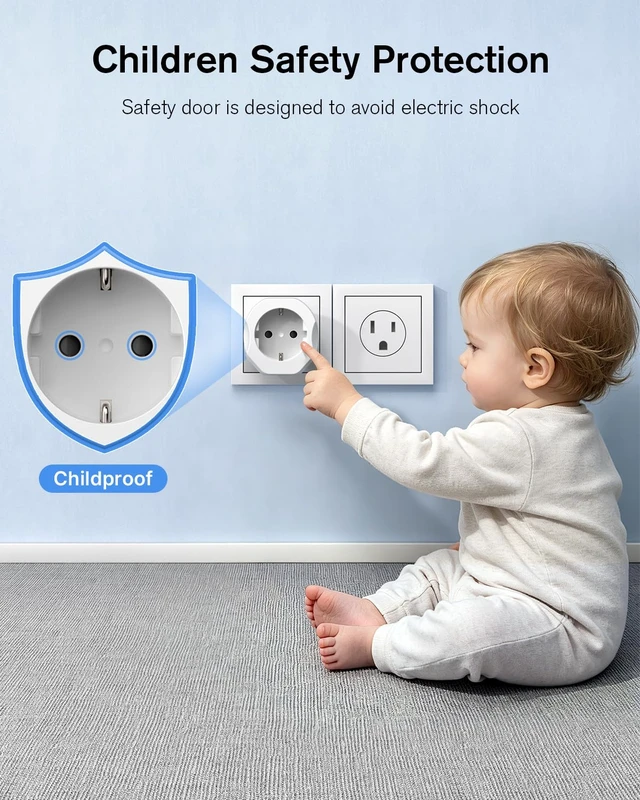 Alt view image 7 of 7 - European to US Plug Adapter, EU to US Travel Plug Converter, 1 Pack | Europe to USA Adapter, For Most of EU Spain France Type C E F Plugs to America, Adapter Grounded