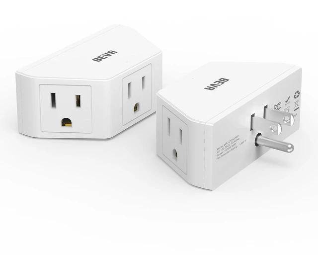 Main image of 2 Pack 3 Prong Multi Plug Wall Outlet Extender, 3 AC Outlet Adapter | Small Portable Outlet Splitter for Cruise, Travel, Dorm Room, Lightweight Wall Plug Extender for Hotel and Household Use