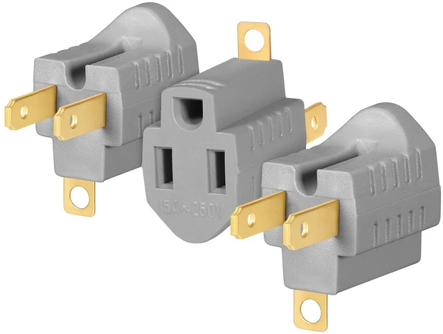 Main image of 3 Prong to 2 Prong Adapter, Non Polarized Grounding Converter Adapter 3Pack | 3 prong adapter, 3 Pin to 2 Pin Power for Wall Outlets Plugs, 2 prong to 3 prong outlet adapter, Same Prongs