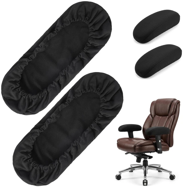 Main image of Chair Armrest Covers Stretchable Office Chair Arm Covers Elastic Polyester Spandex Slipcover for Office Desk Gaming Chairs(Black)