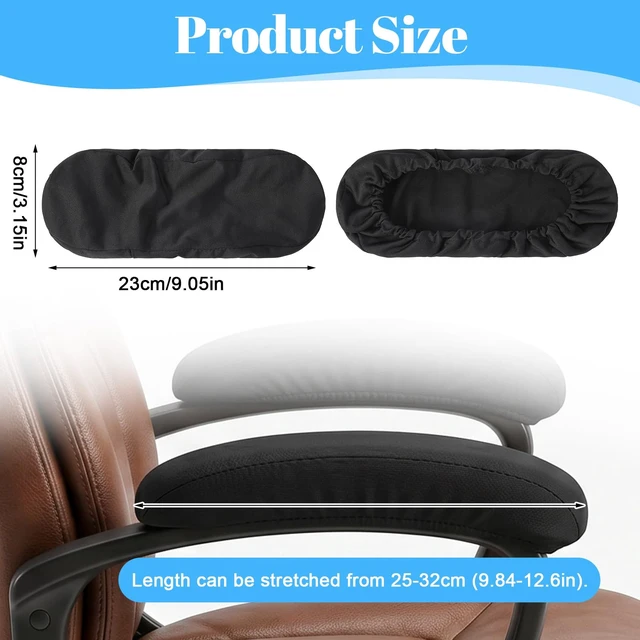 Alt view image 2 of 7 - Chair Armrest Covers Stretchable Office Chair Arm Covers Elastic Polyester Spandex Slipcover for Office Desk Gaming Chairs(Black)