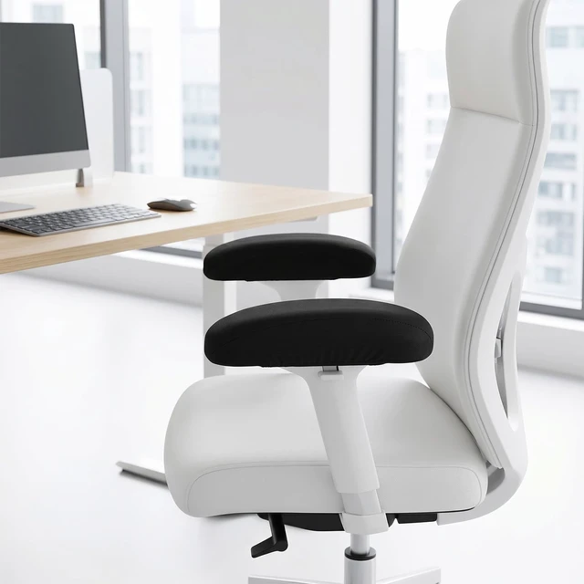 Alt view image 5 of 7 - Chair Armrest Covers Stretchable Office Chair Arm Covers Elastic Polyester Spandex Slipcover for Office Desk Gaming Chairs(Black)
