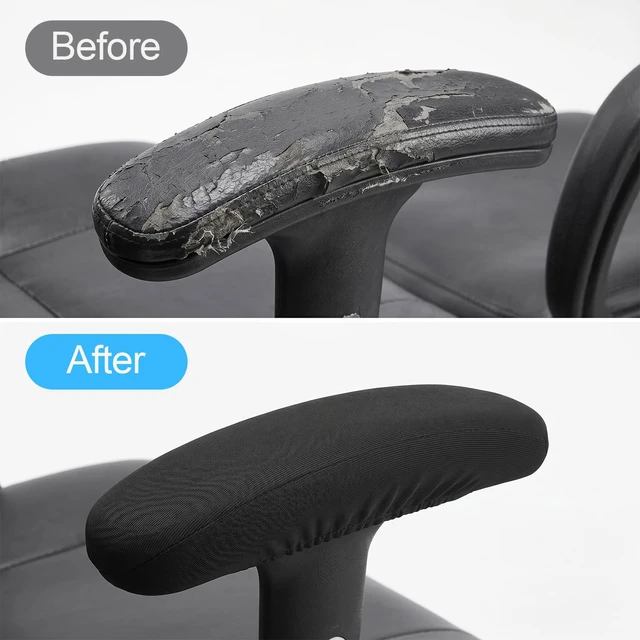 Alt view image 4 of 7 - Chair Armrest Covers Stretchable Office Chair Arm Covers Elastic Polyester Spandex Slipcover for Office Desk Gaming Chairs(Black)