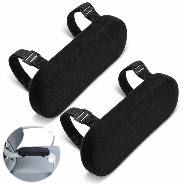 Main image of 2 Pack Non-Slip Armrest Pads Ergonomic Thick Memory Foam Arm Pads for Office, Gaming Chairs (Black)