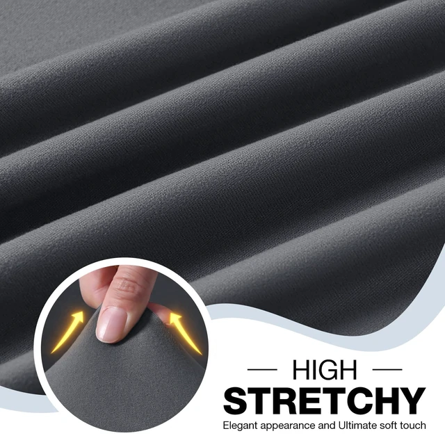 Alt view image 4 of 7 - Stretch Sofa Arm Covers 2 Pieces Polyester Couch Armrest Cover for Sofa Sectional Couch L Shape, Arms Covers Set of 2, Soft Washable Furniture Protector, Dark Grey