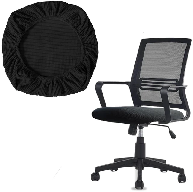 Main image of One Stretch Office Chair Cover, Universal Elastic Computer Desk Seat Slipcover, Washable Removable Protective Cover for Rotating Swivel Chair, Anti-Dust(Black)