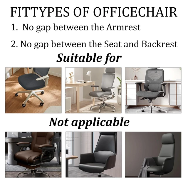 Alt view image 5 of 7 - One Stretch Office Chair Cover, Universal Elastic Computer Desk Seat Slipcover, Washable Removable Protective Cover for Rotating Swivel Chair, Anti-Dust(Black)