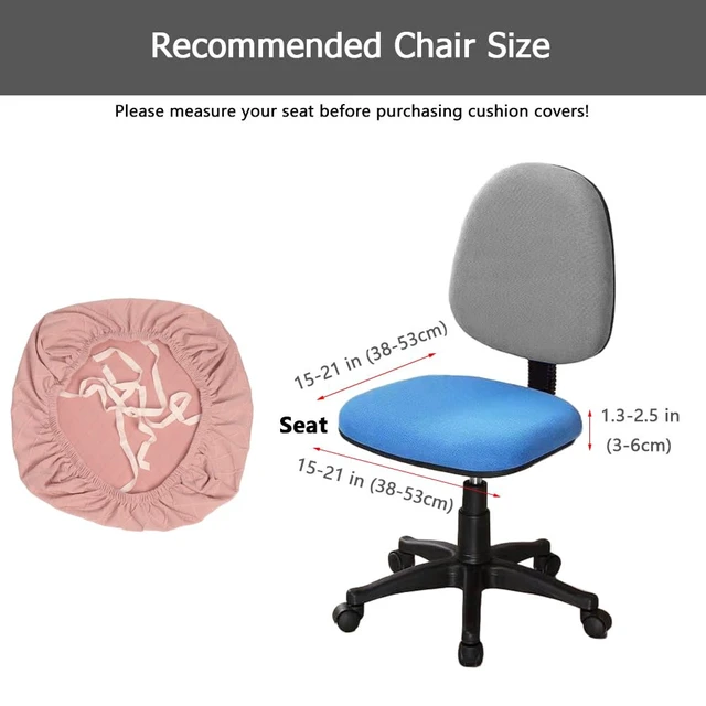 Alt view image 6 of 7 - Stretch Jacquard Office Chair Cover, Removable Washable Desk Chair Cover Rotating Chair Seat Slipcover, Brown