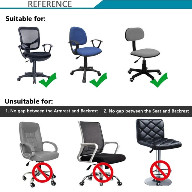 Alt view image 7 of 7 - Stretch Jacquard Office Chair Cover, Removable Washable Desk Chair Cover Rotating Chair Seat Slipcover, Brown