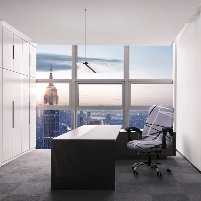 Alt view image 2 of 7 - Computer Office Chair Covers for Stretch Universal Rotating Chair Desk Chairs ONLY Chair Covers (F, Medium)