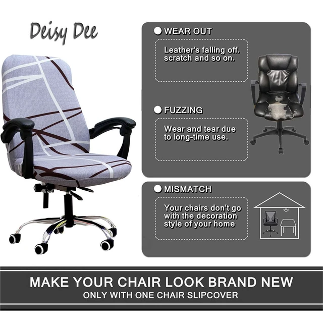 Alt view image 3 of 7 - Computer Office Chair Covers for Stretch Universal Rotating Chair Desk Chairs ONLY Chair Covers (F, Medium)