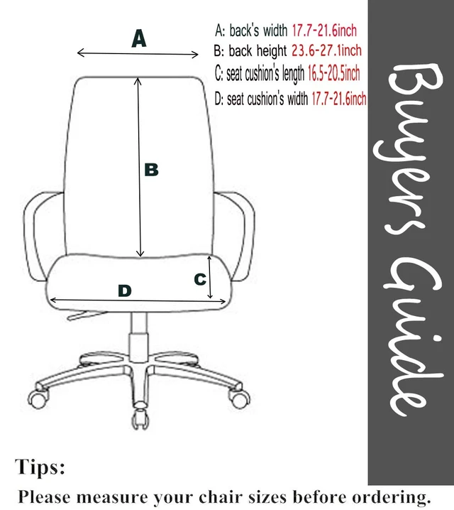 Alt view image 4 of 7 - Computer Office Chair Covers for Stretch Universal Rotating Chair Desk Chairs ONLY Chair Covers (F, Medium)