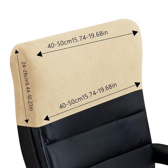 Alt view image 4 of 7 - Velvet Office Chair Headrest Cover for Computer Desk Chair Headrest Slipcover Headrest Protector Dust Headrest Slipcover (Dark Gray,1 Pack)