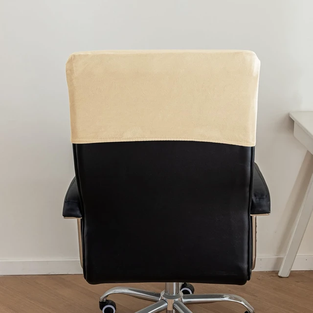 Alt view image 7 of 7 - Velvet Office Chair Headrest Cover for Computer Desk Chair Headrest Slipcover Headrest Protector Dust Headrest Slipcover (Dark Gray,1 Pack)