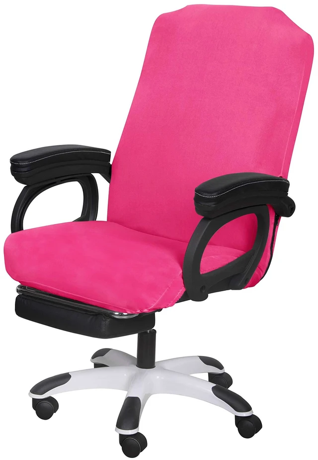 Main image of Office Chair Cover- Large, Dark Pink- Removable Computer Chair Cover for Office Chair with Zipper for Universal Rotating Chair Desk Chair Cover Chair Seat Washable Protector for Pets