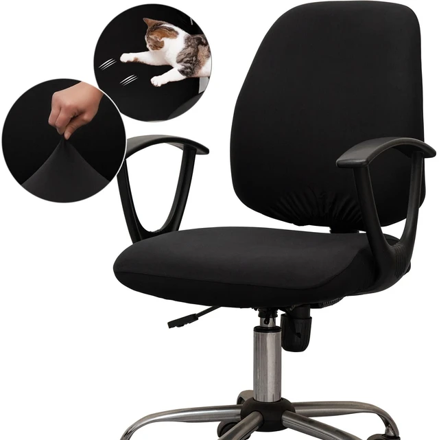 Main image of Computer Office Chair Covers, Protective & Stretchable Universal Chair Cover, Stretch Rotating Chair Slipcover (Black)