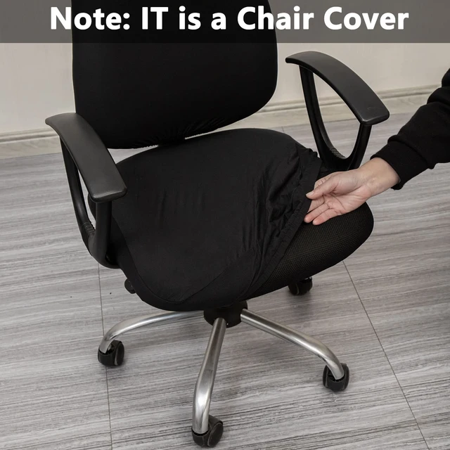 Alt view image 2 of 7 - Computer Office Chair Covers, Protective & Stretchable Universal Chair Cover, Stretch Rotating Chair Slipcover (Black)