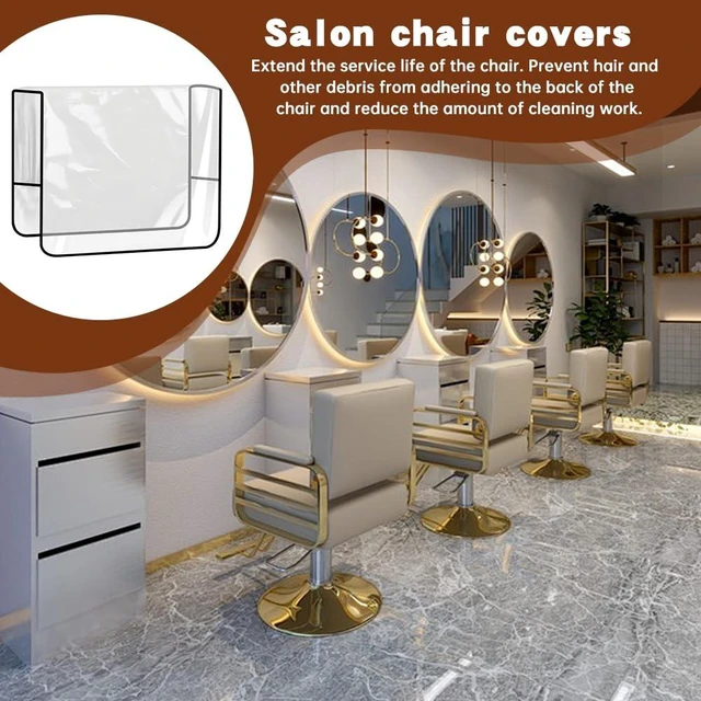 Alt view image 4 of 7 - 2Pcs Salon Chair Cover Protectors,Clear Hairdressing Chair Back Covers | (19.8*15.9*4.7inch) Fits Most Standard Back Reinforced Precision Stitched Covers to Prevent Damage Spa Chairs