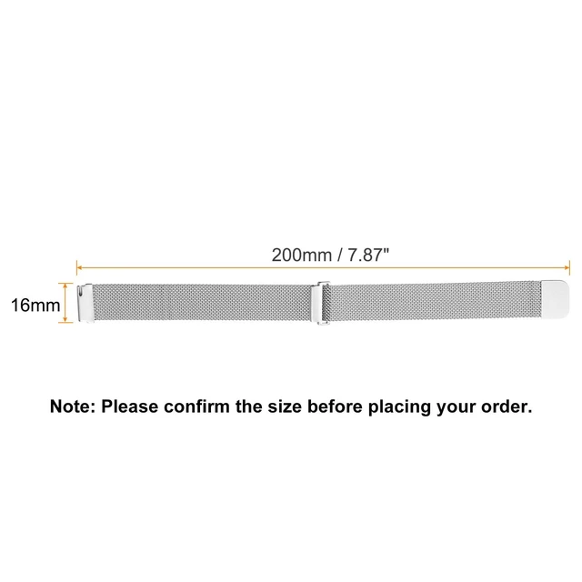 Alt view image 2 of 7 - Stainless Steel Mesh Watch Band 16mm Quick Release Metal Replacement Watch Strap with Magnetic Buckle for Men Women, Silver Tone