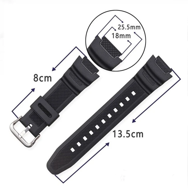Alt view image 2 of 5 - Resin Strap Compatible with Casio AE-1200 AE-1300 F-108 W-216H AE-1000w AEQ-110 W-800H AQ-S800W SGW-300H W-216H W-218 Men's 18mm Watch Band Replacement (black silver buckle)