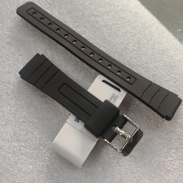 Alt view image 2 of 6 - Replacement Band for Casio F-84/F-91W/F-94/F-105/A158/A168, Soft PU Watch Strap for Casio A158 Series (Black)