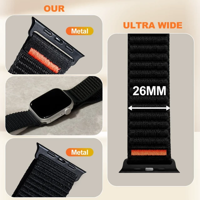 Alt view image 2 of 7 - Sport Band Compatible with Watch Bands Series 11 10 46mm, 9 8 7 45mm, 4 5 6 & SE 2 3 44mm, Ultra 49mm for Women Men, Stretchy Straps, Breathable, Soft Loop Ideal for Outdoor