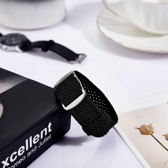 Alt view image 4 of 5 - Nylon Watch Band 20mm Black Replacement Watch Band One-Piece Nylon Braided Watchband Universal Outdoor Watches Strap for Men Women Watches Strap Bands Replacement