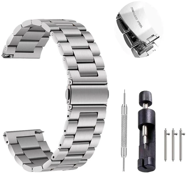 Main image of Steel Watch Band 20mm Quick Release Universal Metal Watchband,Smart Watch Strap Replacement Band for Men Women