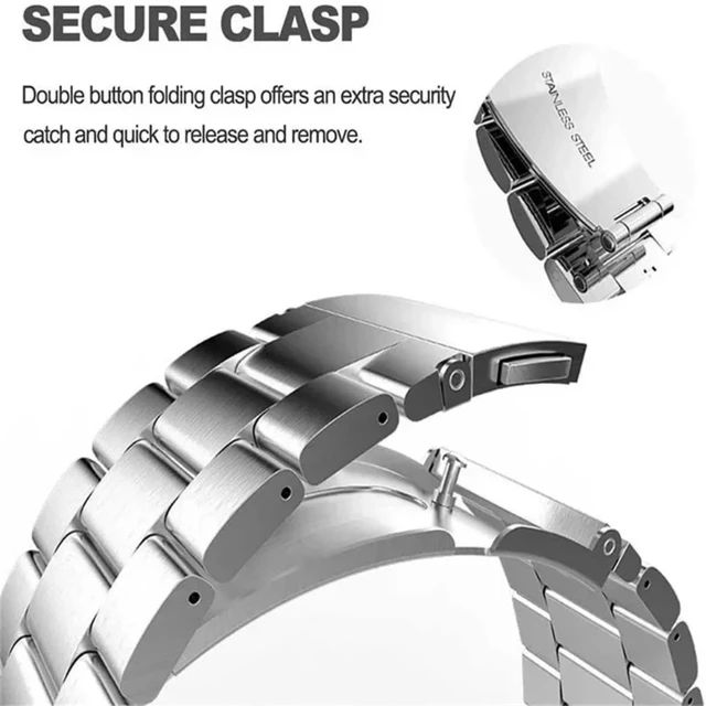 Alt view image 3 of 7 - Steel Watch Band 20mm Quick Release Universal Metal Watchband,Smart Watch Strap Replacement Band for Men Women