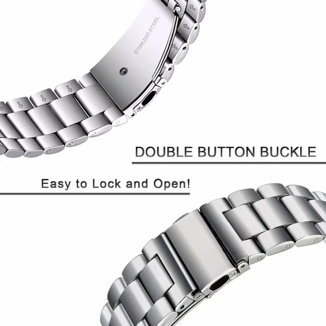 Alt view image 4 of 7 - Steel Watch Band 20mm Quick Release Universal Metal Watchband,Smart Watch Strap Replacement Band for Men Women