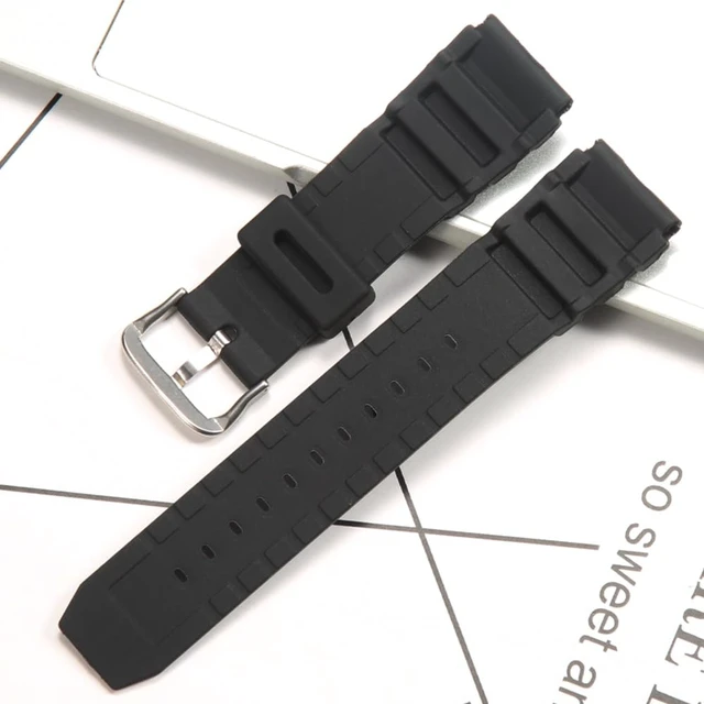 Alt view image 4 of 6 - Silicone Watch Band Compatible with Casio MDV106-1A AMW320R AMW320D | 22mm Men's rubber replacement strap unisex diver sports Metal Buckle Wristband (Steel buckle)