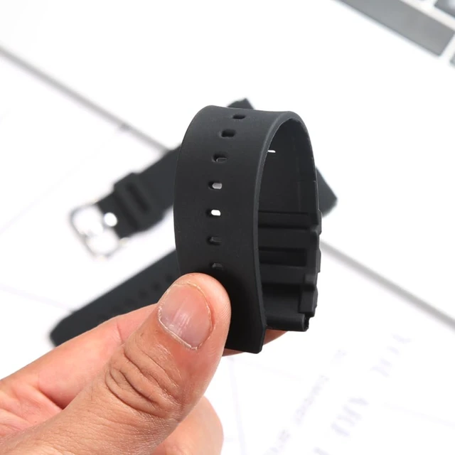 Alt view image 5 of 6 - Silicone Watch Band Compatible with Casio MDV106-1A AMW320R AMW320D | 22mm Men's rubber replacement strap unisex diver sports Metal Buckle Wristband (Steel buckle)