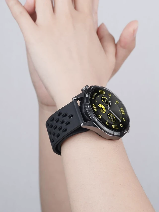 Alt view image 3 of 7 - Magnetic Silicone 22mm Watch Band Quick Release for Men Women | Sport Strap Sweatproof Breathable Soft Wristband for Men Women, Black