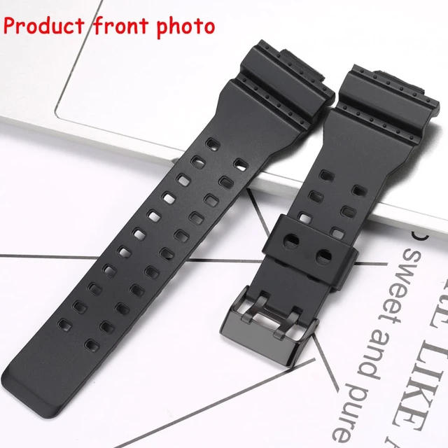 Alt view image 3 of 6 - Resin Replacement Bands Compatible with Casio GA100 GA-100 GA-120 GA110 GD-120 GD100 Watch Strap (Black BlackBuckle)