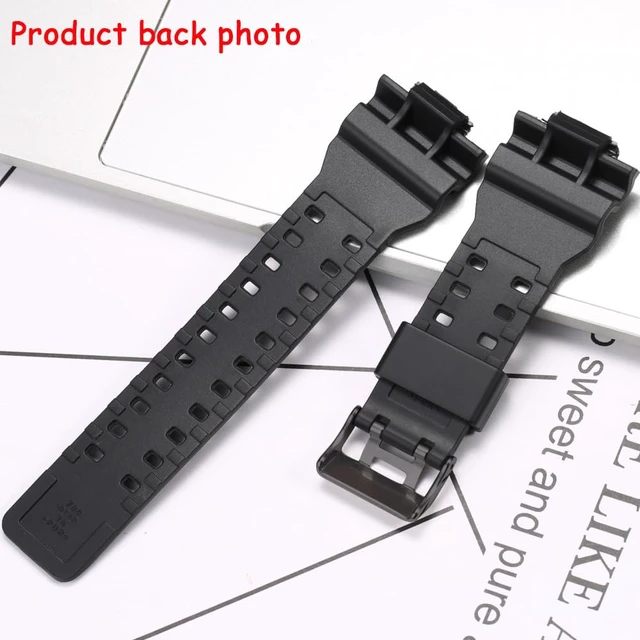 Alt view image 4 of 6 - Resin Replacement Bands Compatible with Casio GA100 GA-100 GA-120 GA110 GD-120 GD100 Watch Strap (Black BlackBuckle)