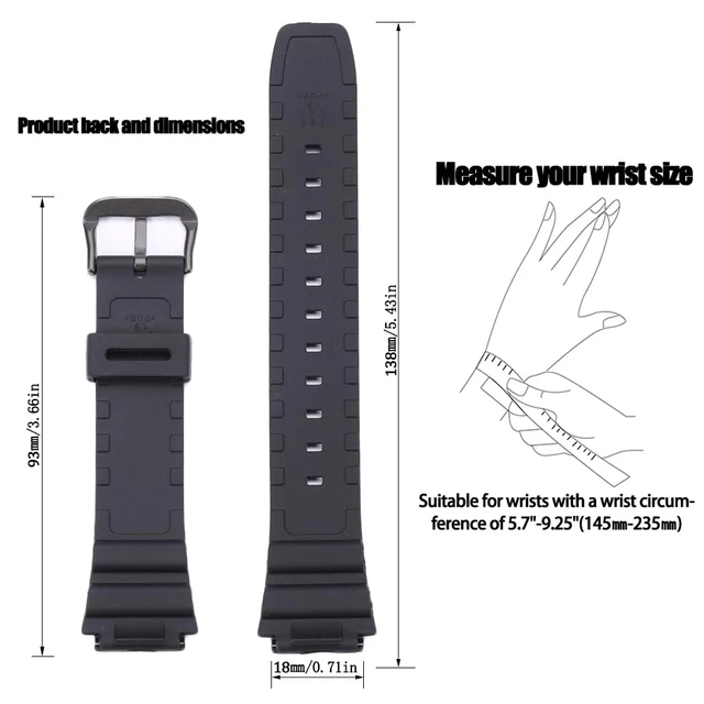 Alt view image 3 of 6 - Waterproof Resin Strap Compatible with Casio F108WH AE1200WH A158WA W800H A168WA Unisex Replacement Watch Band Rubber Bracelet (Black Black buckle)