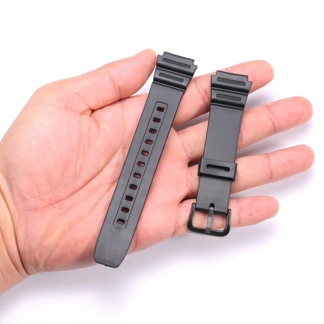Alt view image 5 of 6 - Waterproof Resin Strap Compatible with Casio F108WH AE1200WH A158WA W800H A168WA Unisex Replacement Watch Band Rubber Bracelet (Black Black buckle)