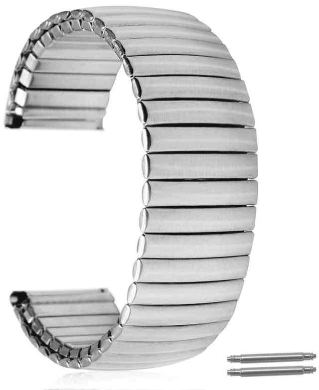 Main image of 18mm Expansion Watch Bands,Stainless Steel Quick-release Strap | One-piece Design, Unisex Elastic Watch Strap - Silver
