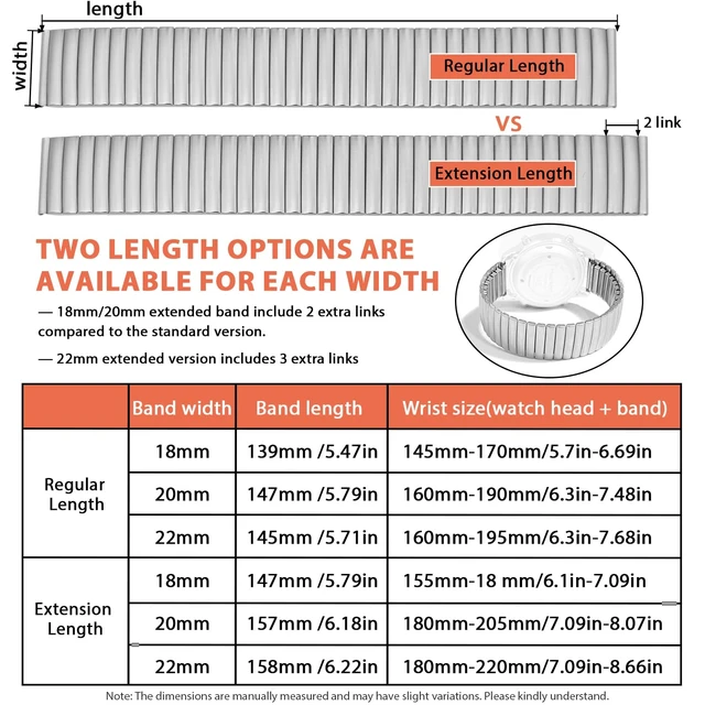 Alt view image 4 of 7 - 18mm Expansion Watch Bands,Stainless Steel Quick-release Strap | One-piece Design, Unisex Elastic Watch Strap - Silver