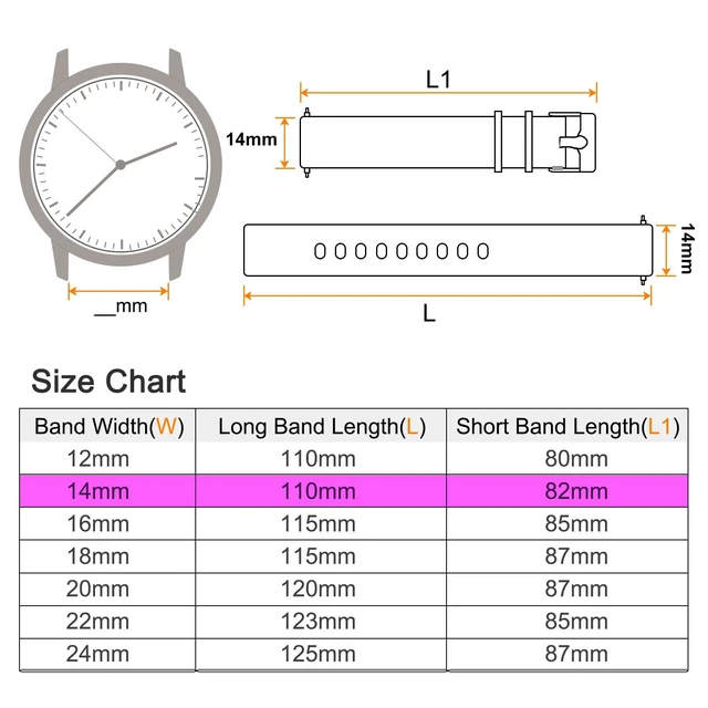 Alt view image 2 of 7 - Silicone Watch Band 14mm Width Quick Release Soft Rubber Replacement Watch Strap with Stainless Steel Buckle for Men Women, Pink