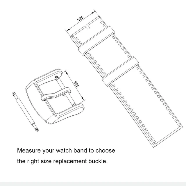 Alt view image 4 of 4 - 2 Pack Watch Straps Bands Buckle Replacement, Watch Band Clasp, Choice of Color and Size, Vacuum PVD Finish, (20mm, Silver)