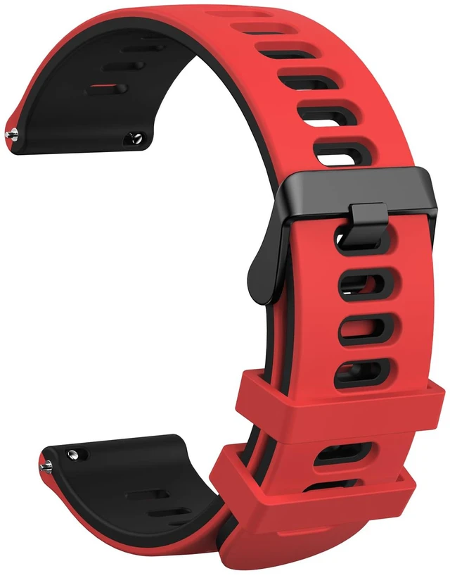 Main image of Silicone Watch Bands Quick Release 20mm 22mm, Soft Silicone Rubber Sport Replacement Watch Strap for Women Men (22mm, Red/Black)