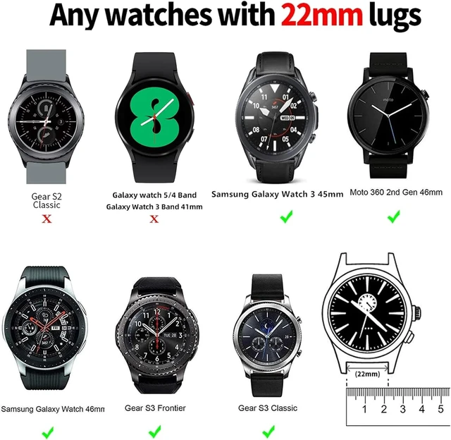 Alt view image 4 of 7 - Quick Release Nylon Fabric Replacement Adjustable for Samsung Gear S3/Galaxy Watch 46mm(2019)/Galaxy Watch 3 45mm Men Women(22mm, Colourful/Black)