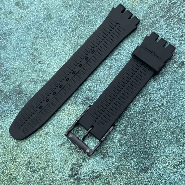 Alt view image 3 of 7 - Rubber Watch Strap/Watch Band Replacement for Swatch (17mm, Black)