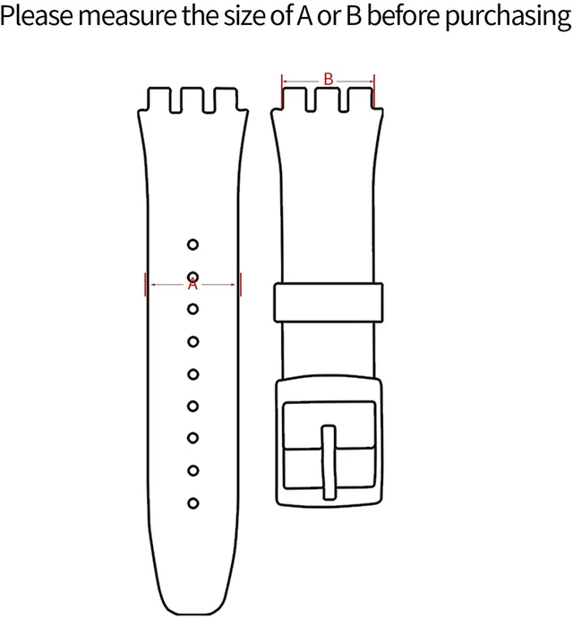 Alt view image 5 of 7 - Rubber Watch Strap/Watch Band Replacement for Swatch (17mm, Black)