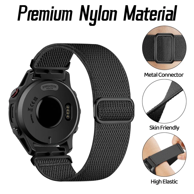 Alt view image 4 of 7 - Nylon Bands Compatible with Garmin Forerunner 970 Watch Band/Forerunner 965 Watchband, Soft Farbic Strap Adjustable Loop for Forerunner 955/Forerunner 945/935/Instinct 3 45mm/Instinct 2/1 Men Women