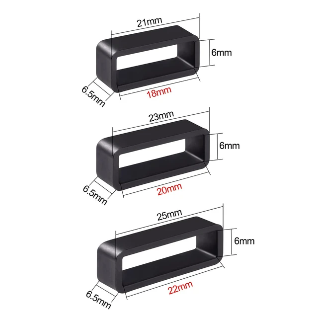 Alt view image 3 of 5 - Watch Bands Keepers, 6PCS Silicone Watch Straps Replacement Loops, 18mm