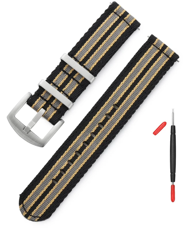 Main image of 20mm Fast Release Watch Band Multicolor Replacement Watch Straps for Men Women(20mm,Black Khaki Gray)
